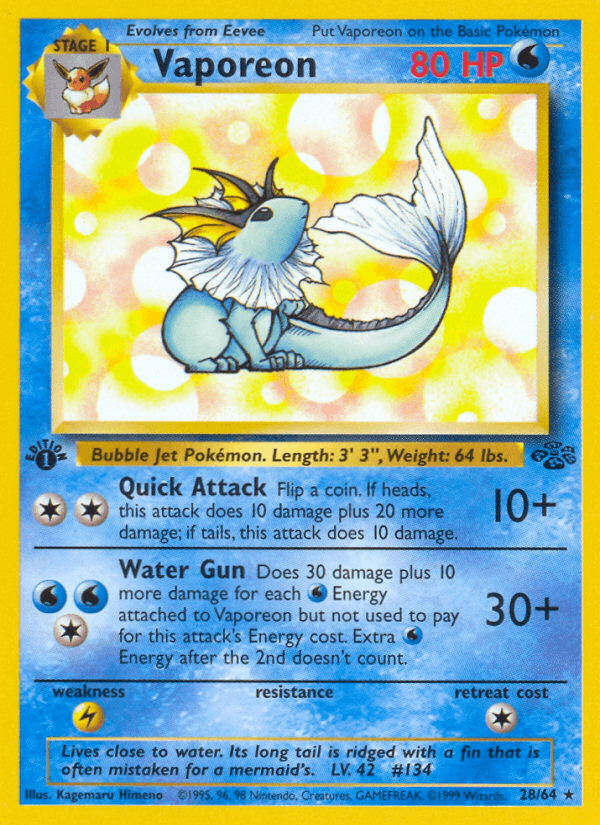 Vaporeon, 28/64, Unlimited
