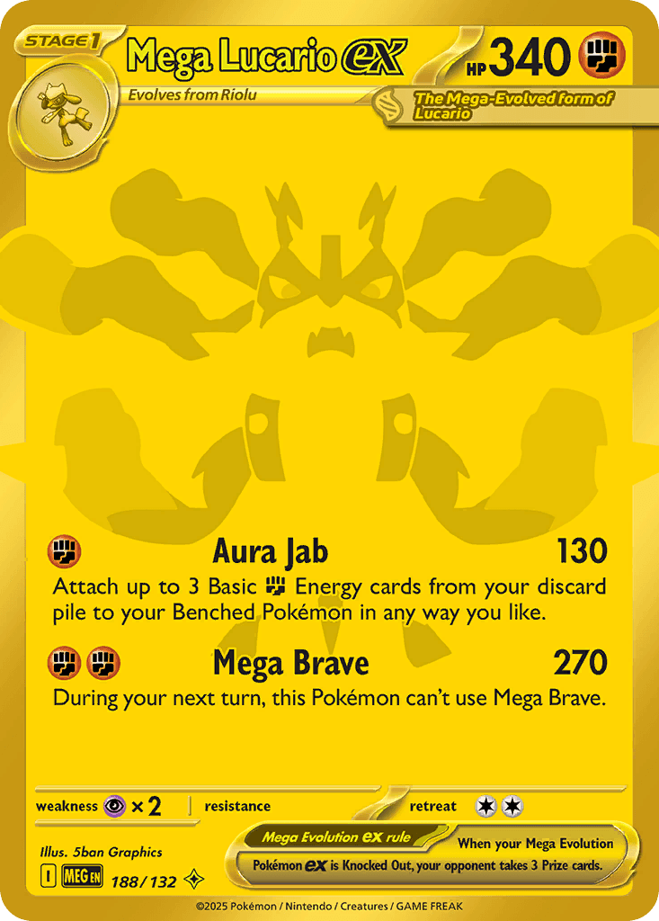 Mega Lucario ex, 188/132, Standard