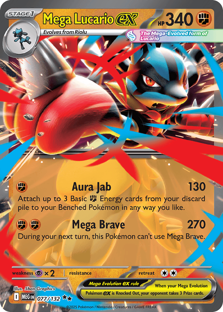 Mega Lucario ex, 77/132, Standard