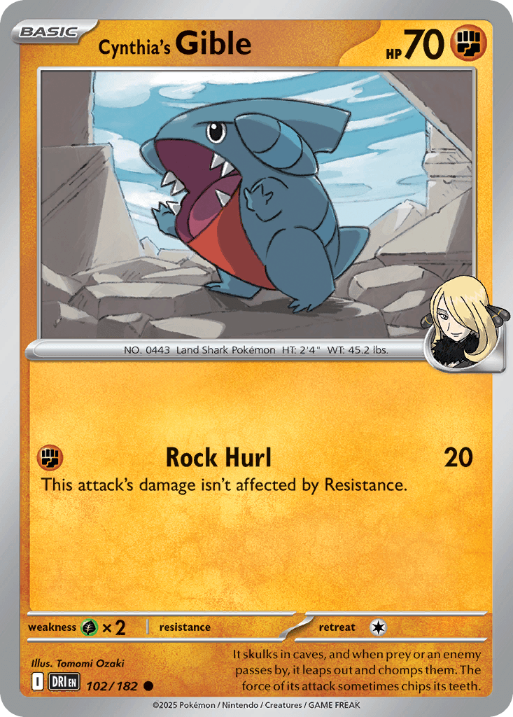 Cynthia's Gible, 102/182, Standard