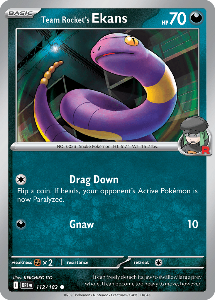 Team Rocket's Ekans, 112/182, Standard