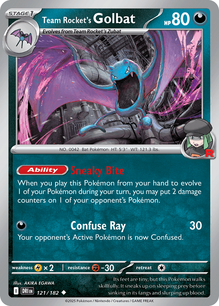 Team Rocket's Golbat, 121/182, Standard