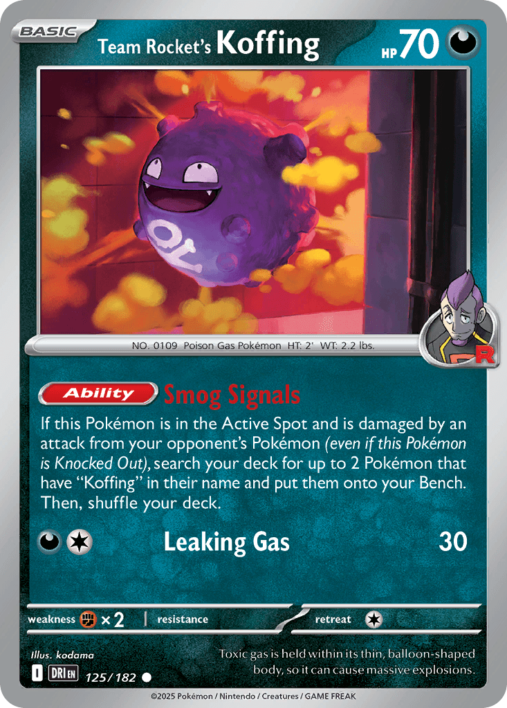 Team Rocket's Koffing, 125/182, Standard