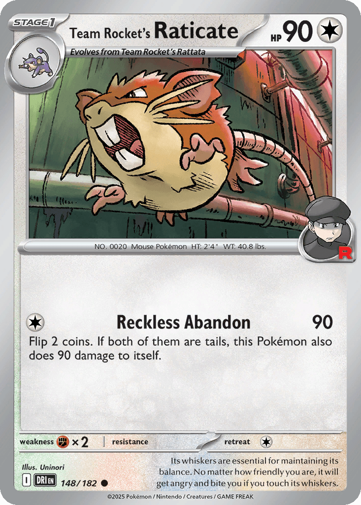 Team Rocket's Raticate, 148/182, Standard