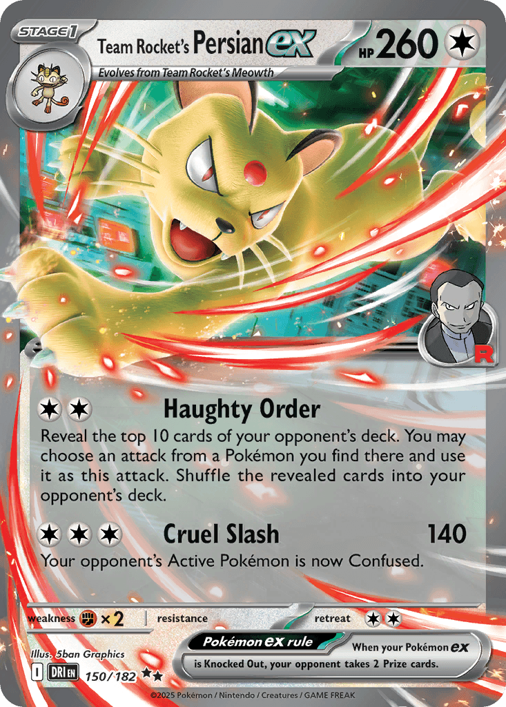 Team Rocket's Persian ex, 150/182, Standard