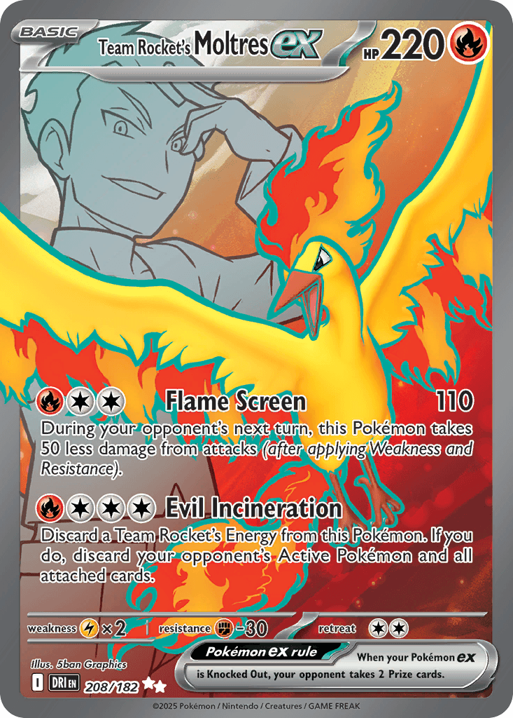Team Rocket's Moltres ex, 208/182, Standard