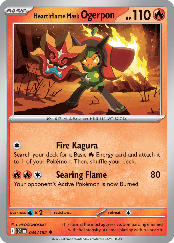 Hearthflame Mask Ogerpon, 44/182, Standard