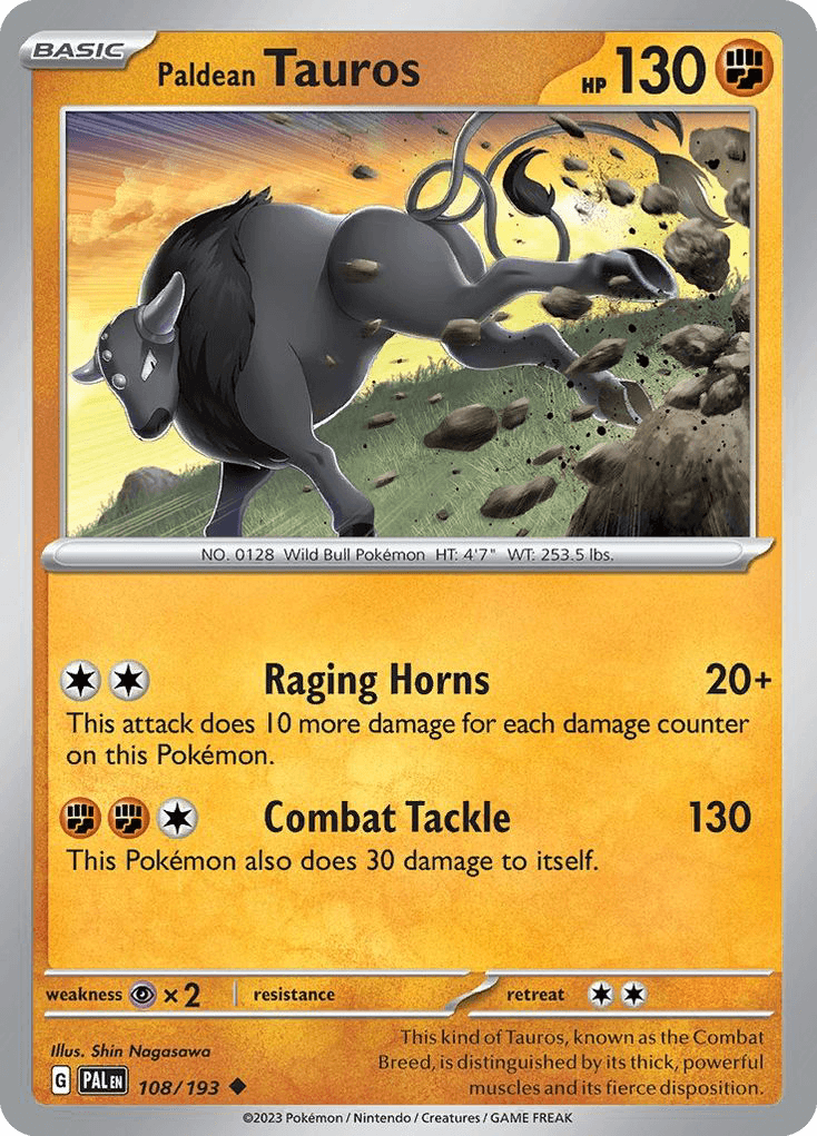 Paldean Tauros, 108/193, Standard