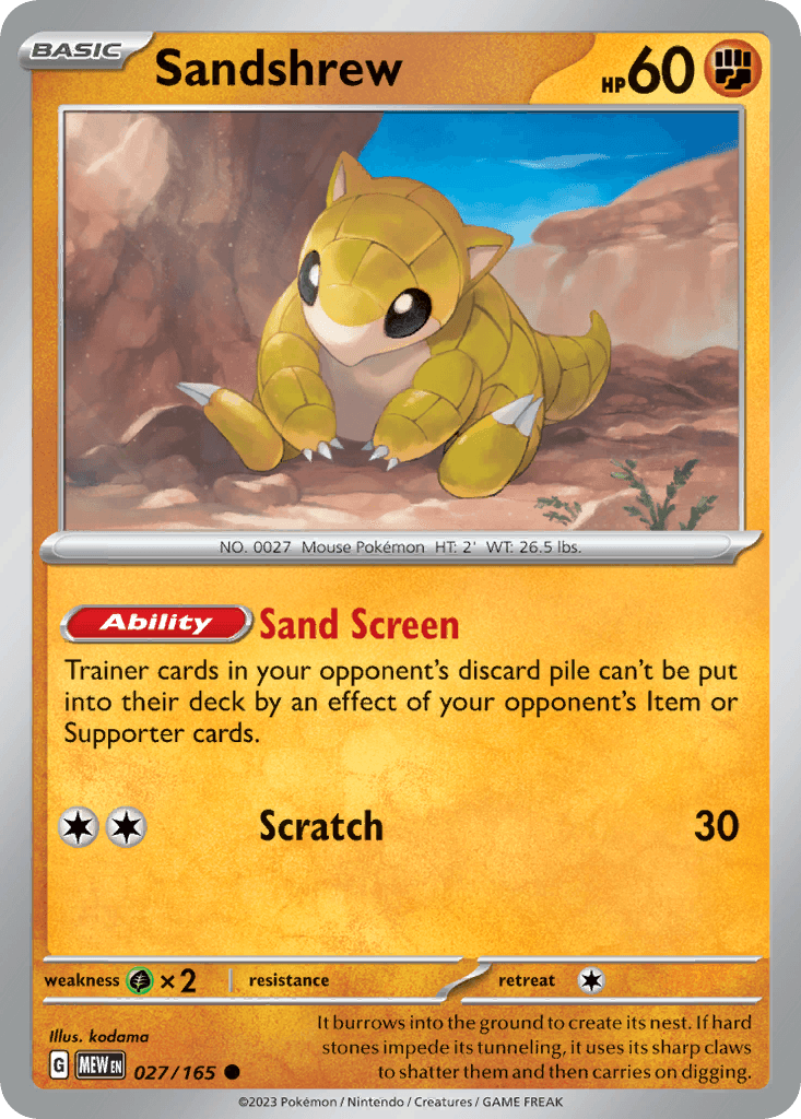 Sandshrew, 27/165, Standard