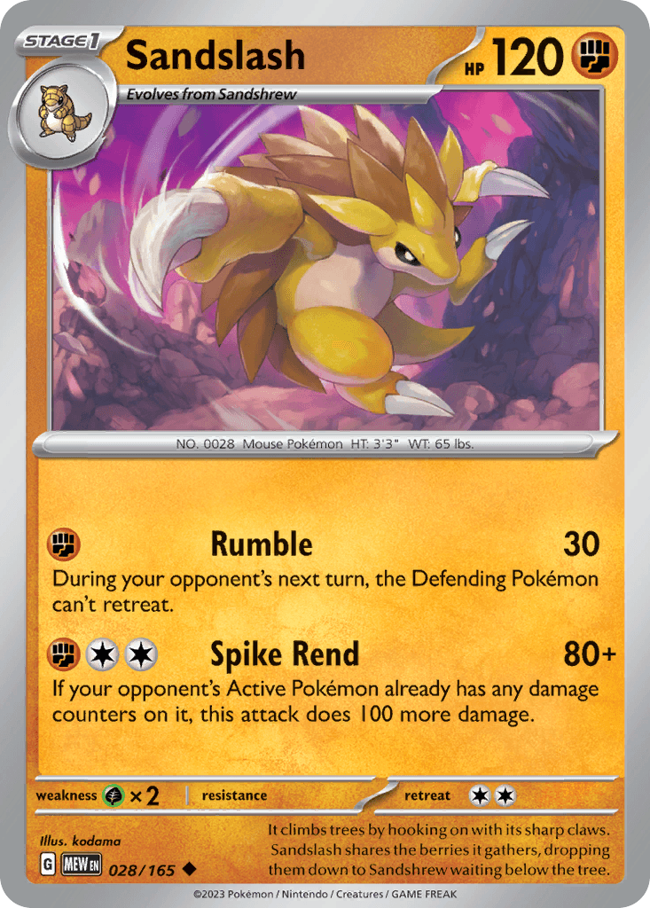 Sandslash, 28/165, Standard