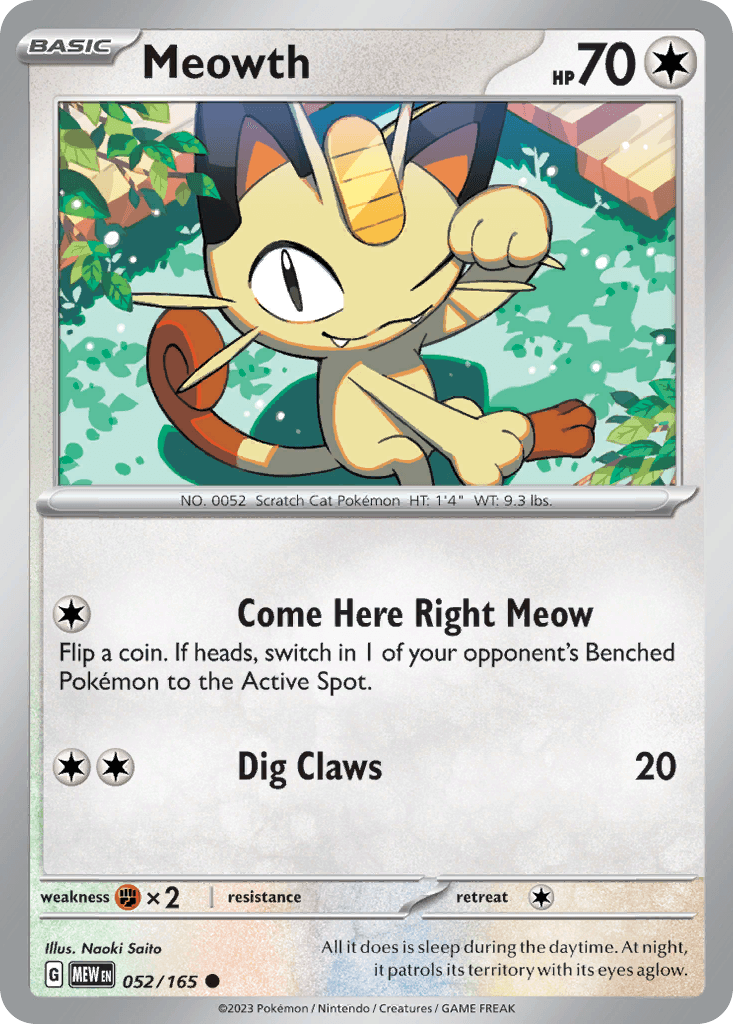 Meowth, 52/165, Standard