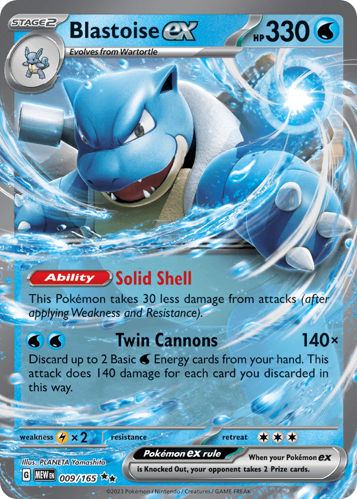 Blastoise ex, 9/165, Standard