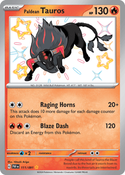 Paldean Tauros, 111/91, Standard