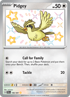Pidgey, 196/91, Standard