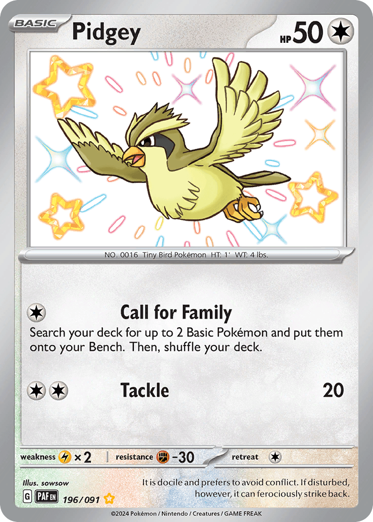 Pidgey, 196/91, Standard