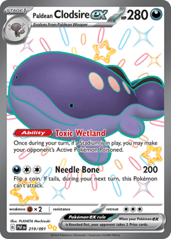 Paldean Clodsire ex, 219/91, Standard