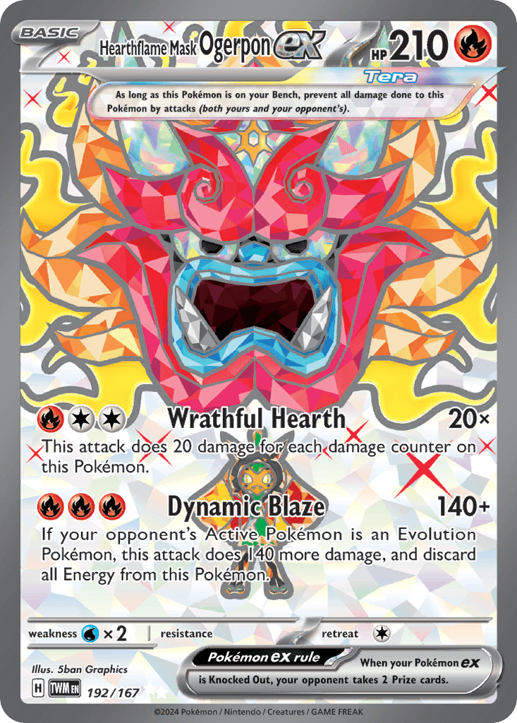 Hearthflame Mask Ogerpon ex, 192/167, Standard