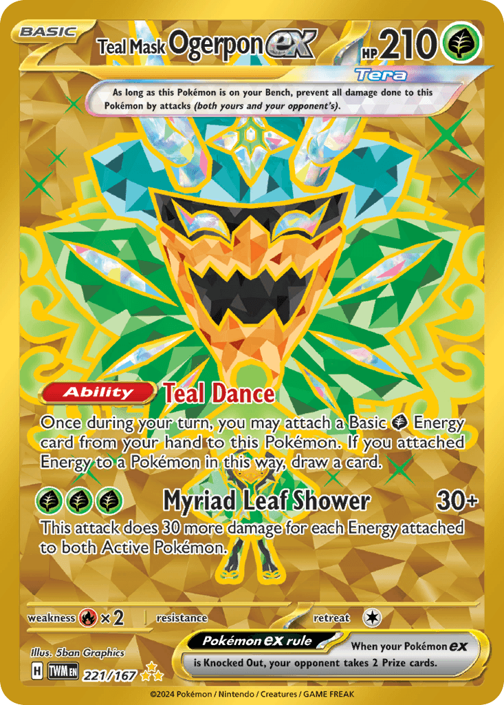 Teal Mask Ogerpon ex, 221/167, Standard