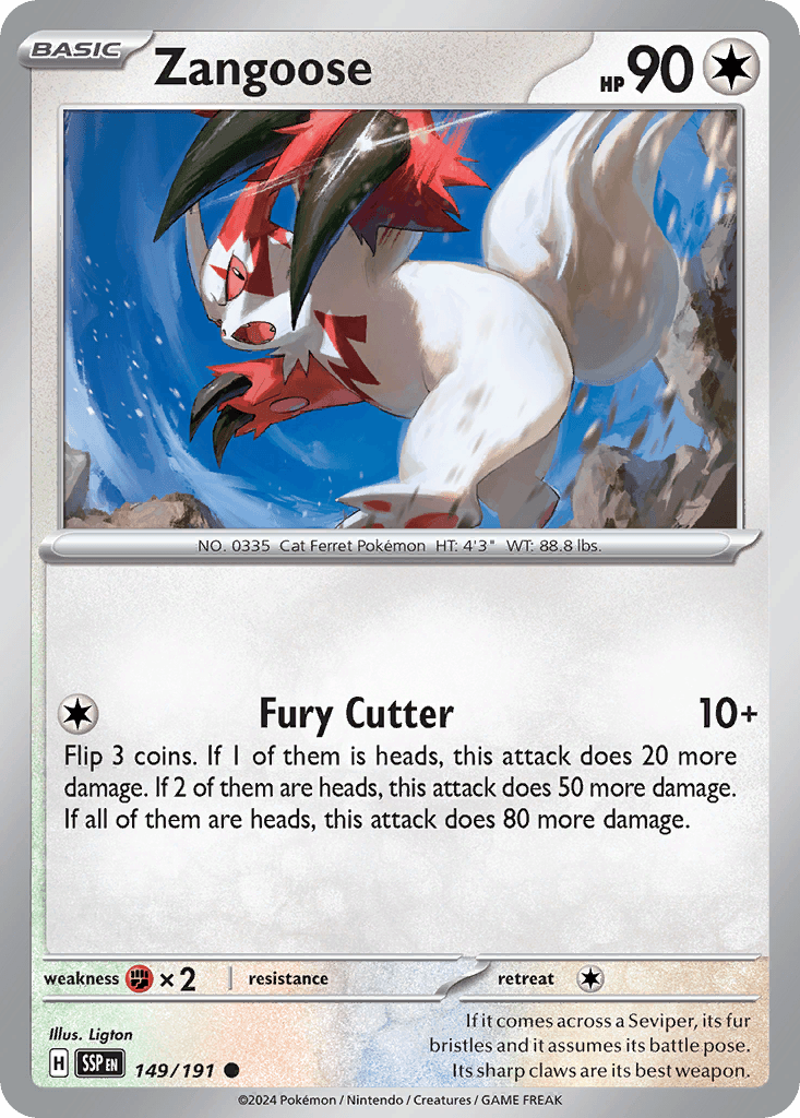 Zangoose, 149/191, Standard