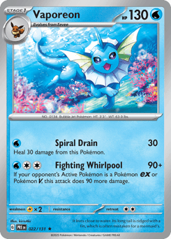 Vaporeon, 22/131, Standard