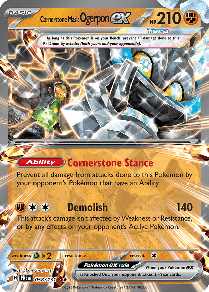 Cornerstone Mask Ogerpon ex, 58/131, Standard