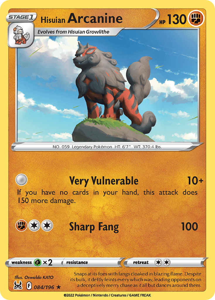 Hisuian Arcanine, 84/196, Standard