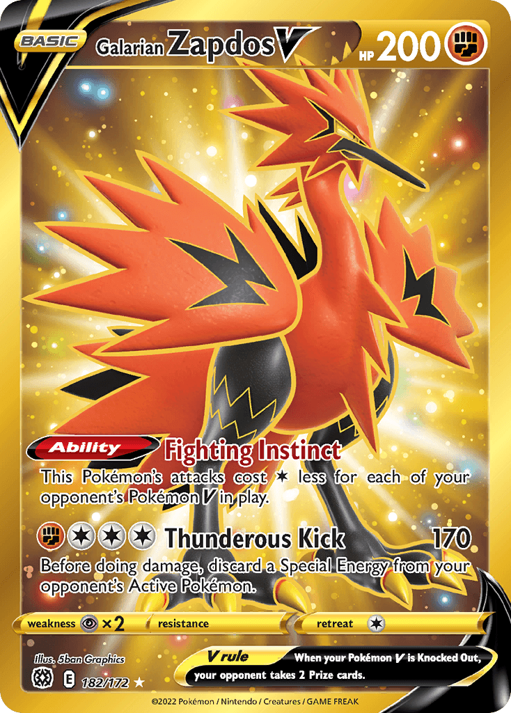 Galarian Zapdos V, 182/172, Standard