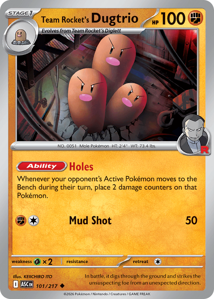 Team Rocket's Dugtrio, 101/217, Standard