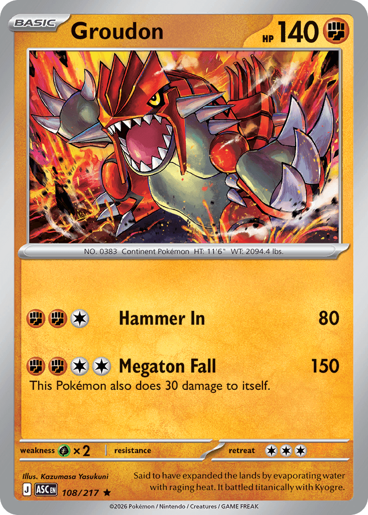 Groudon, 108/217, Standard