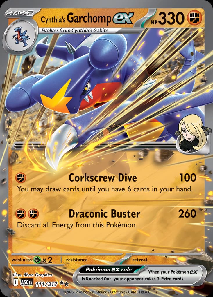 Cynthia's Garchomp ex, 111/217, Standard