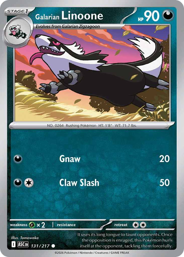 Galarian Linoone, 131/217, Standard