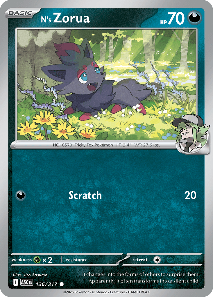 N's Zorua, 136/217, Standard