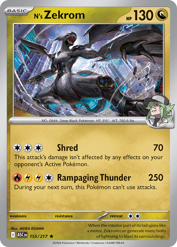 N's Zekrom, 155/217, Standard