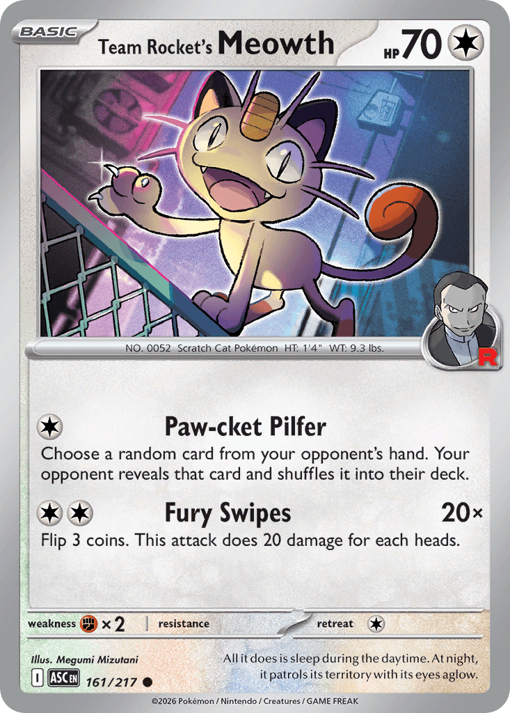 Team Rocket's Meowth, 161/217, Standard