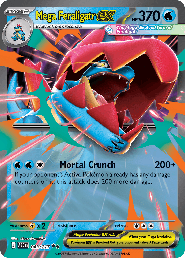 Mega Feraligatr ex, 43/217, Standard