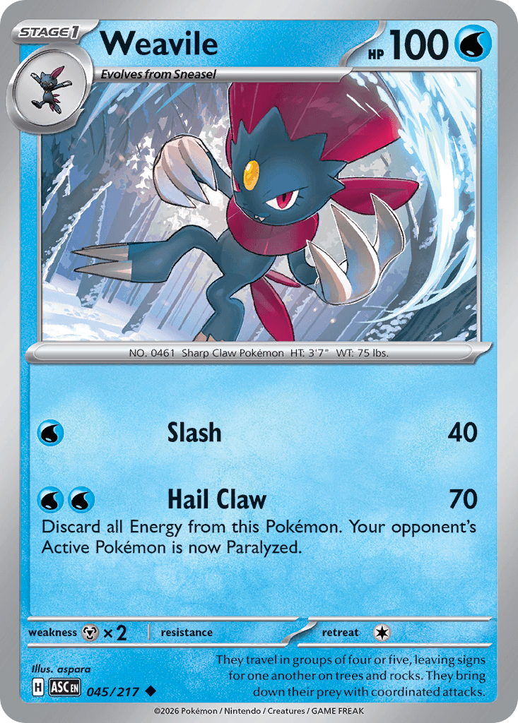 Weavile, 45/217, Standard