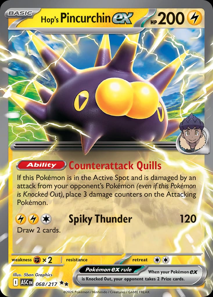 Hop's Pincurchin ex, 68/217, Standard