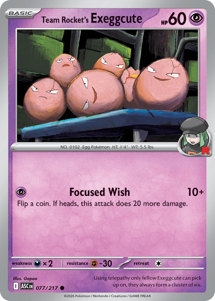 Team Rocket's Exeggcute, 77/217, Standard
