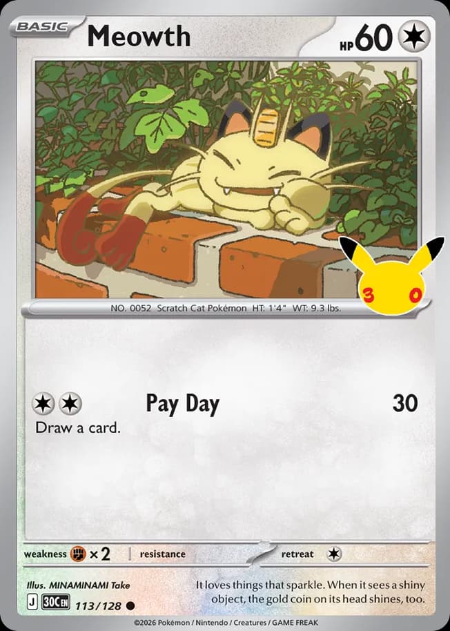Meowth, 113/128, Standard