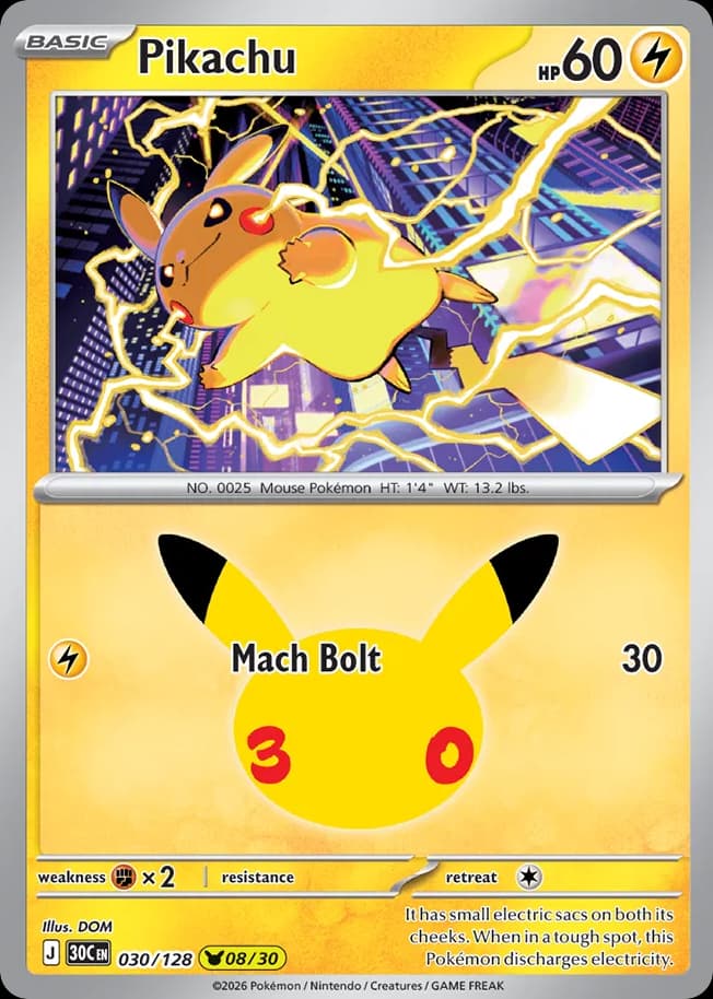 Pikachu, 30/128, Standard