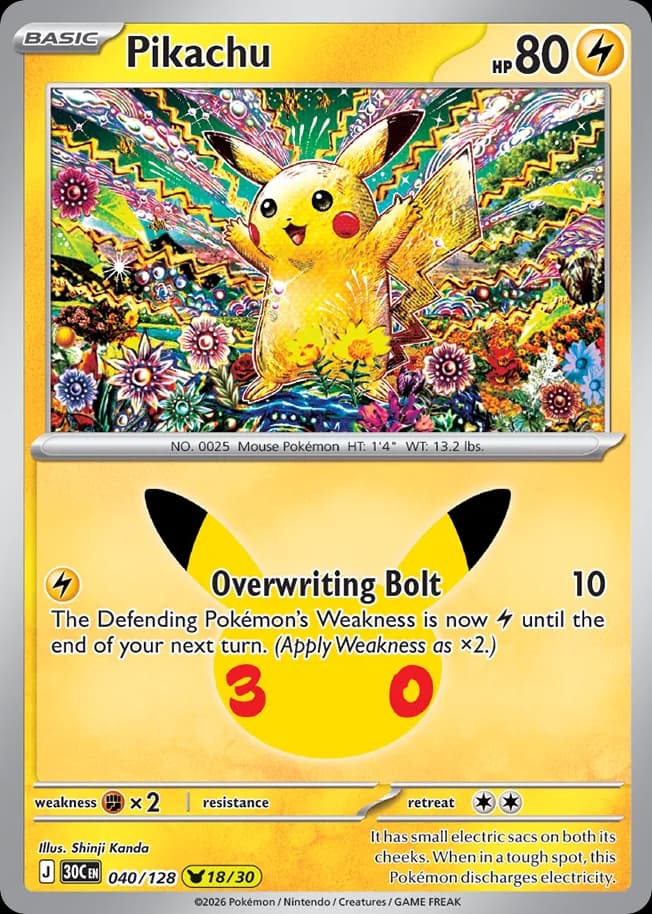 Pikachu, 40/128, Standard