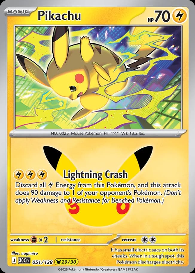 Pikachu, 51/128, Standard