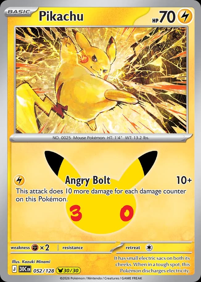 Pikachu, 52/128, Standard