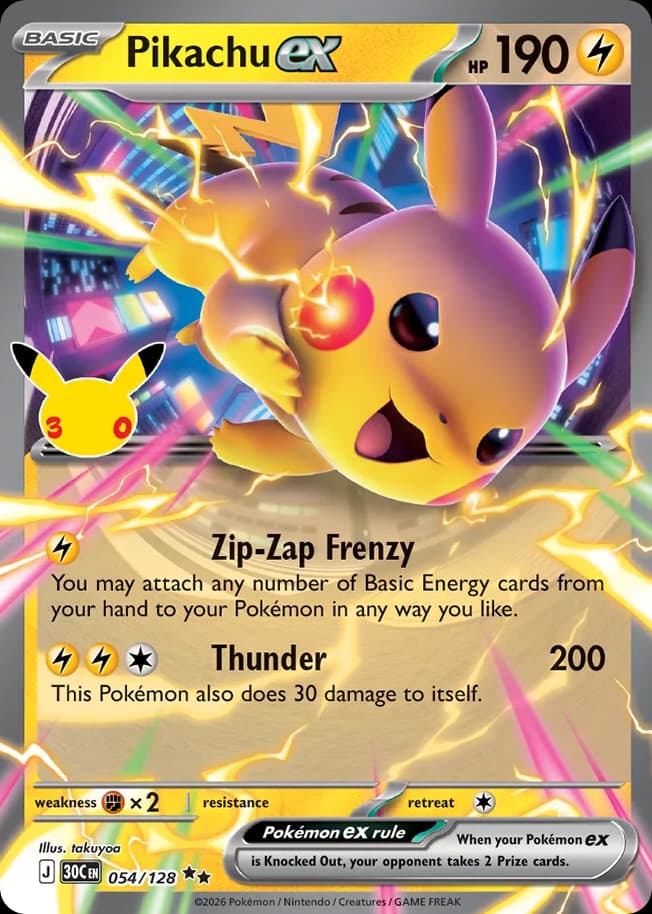 Pikachu ex, 54/128, Standard