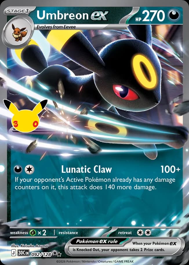 Umbreon ex, 92/128, Standard