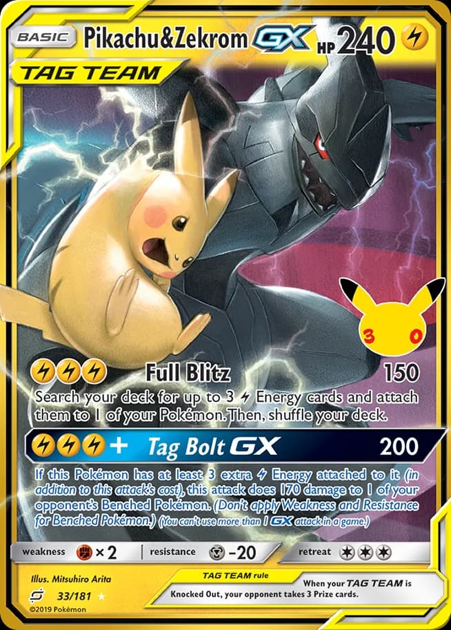 Pikachu & Zekrom-GX, 33, Standard