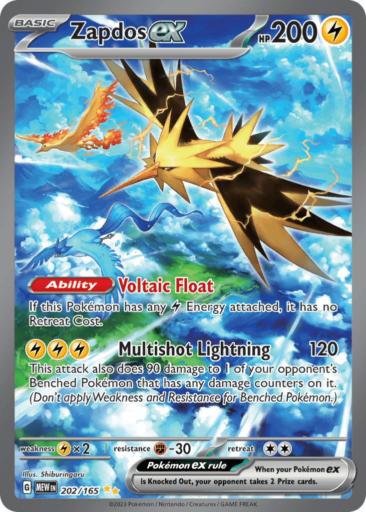 Zapdos ex, 202/165, Standard
