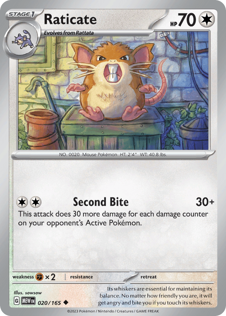 Raticate, 20/165, Standard
