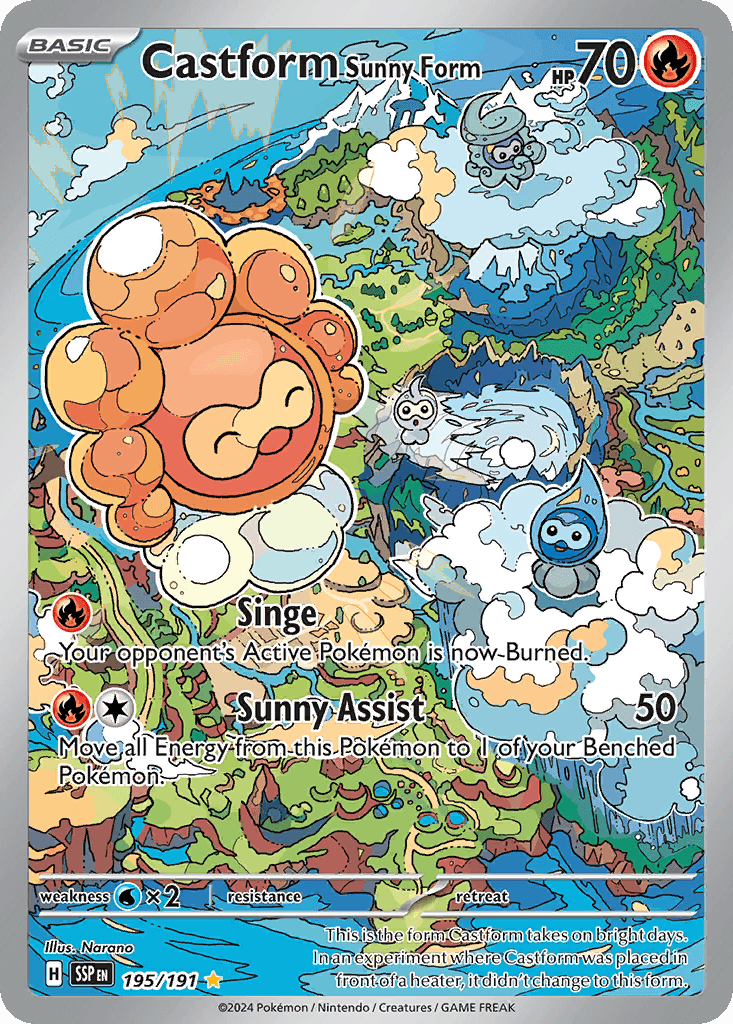 Castform Sunny Form, 195/191, Standard